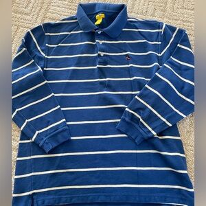 Vintage Duck Head long-sleeve rugby/polo shirt- Made in USA 100% cotton Blue